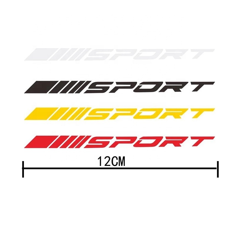 4pcs Reflective Car Stickers Auto Parts Decals Sport English Letters Wheel Ring Decoration Car Accessories Motorsports Stickers