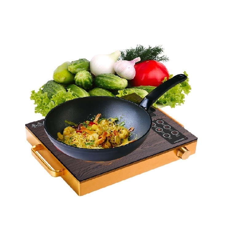 Exquisite Appearance Gold Color 220V 50HZ 2000W Rechargeable Portable Induction Cooker With Handle