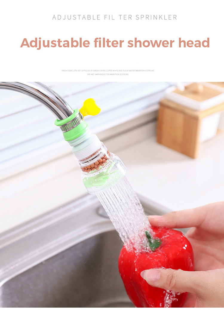 Extendable Filtering Shower Head Household Kitchen Splash-Proof Water Filter Faucet Rotating Water Drainer Faucet Extender