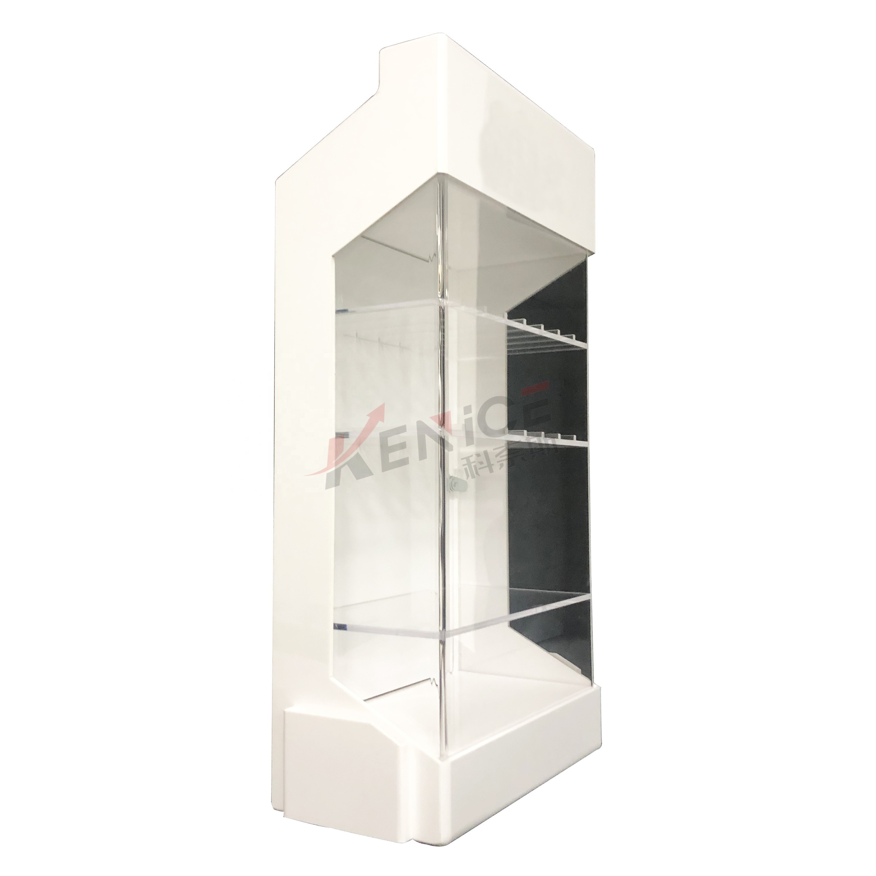 Supermarket Tobacco Shop Acrylic Cigarette Display Case 4 Shelves Led Cigarettes Display Stand Showcase with Lock