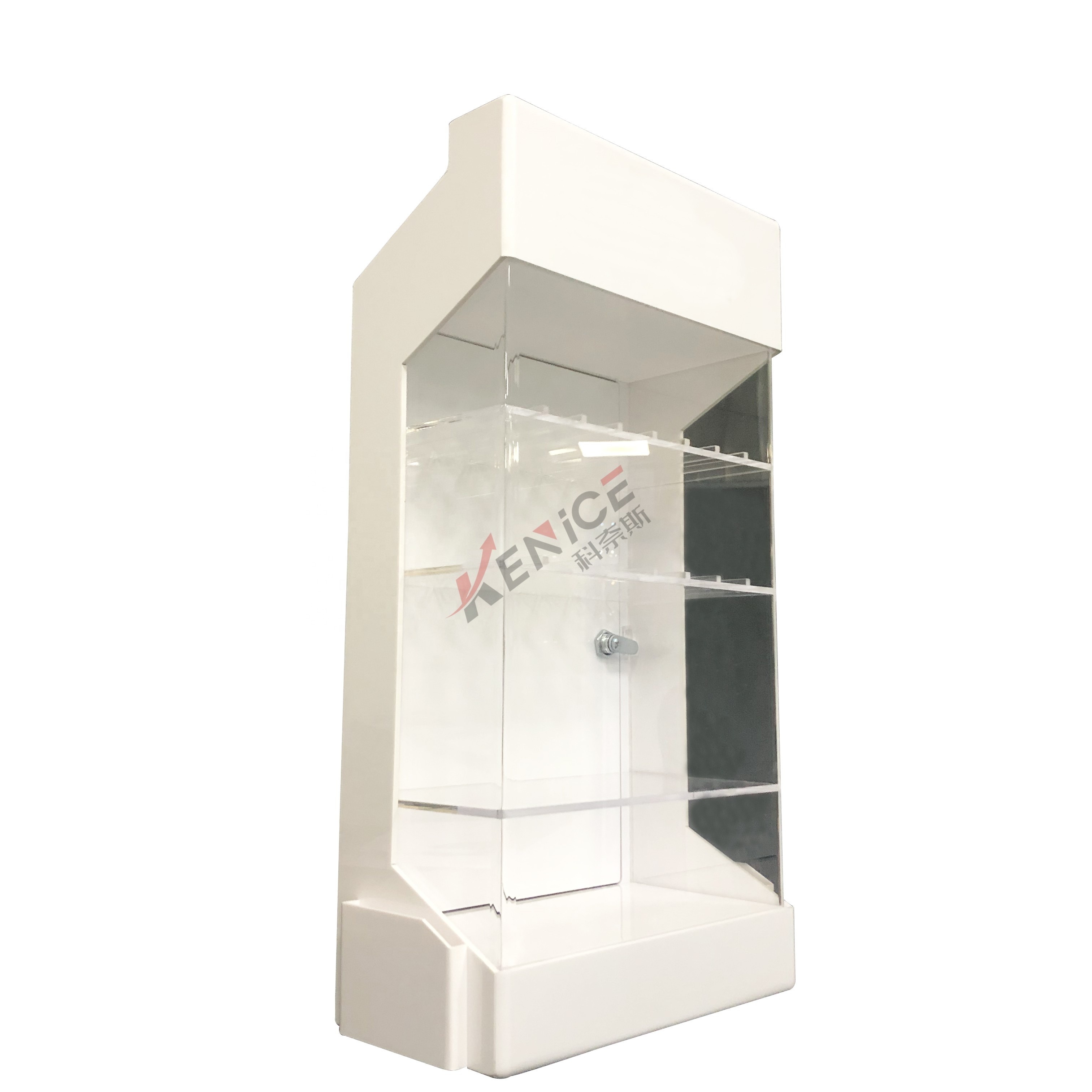 Supermarket Tobacco Shop Acrylic Cigarette Display Case 4 Shelves Led Cigarettes Display Stand Showcase with Lock