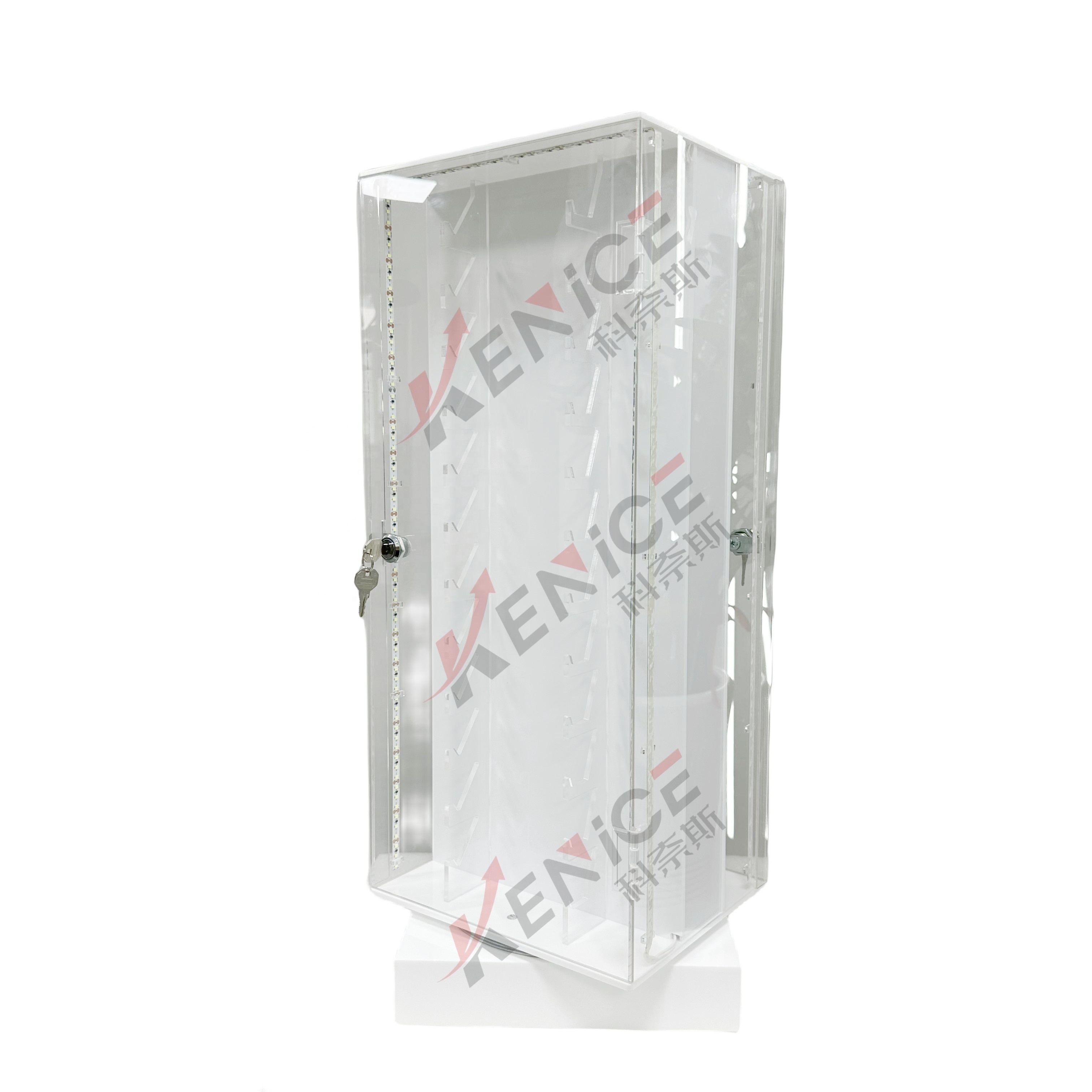 Hot Selling Custom Acrylic Display Props Desktop Floor Acrylic Knife Display Racks With Lockable Doors