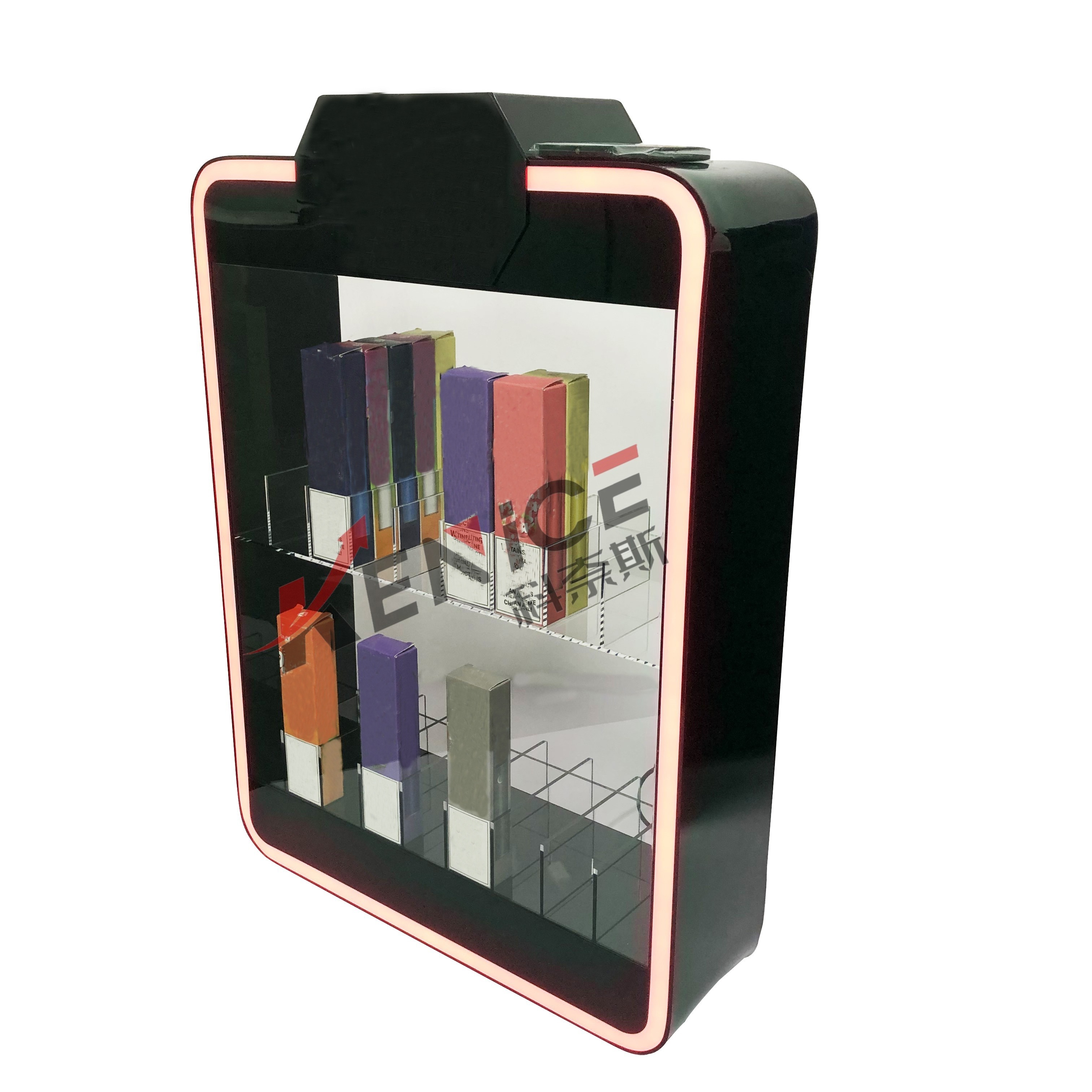 Wholesale Design Display Cabinet For Cigarette And Lighter 4 Shelves Locking Door Acrylic Countertop Display Case For Sale