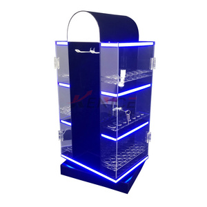 360 Rotated Lit Cell Phone Accessories Display Case / Mobile Phone Accessories Cabinet / Retail Counter Display Stands