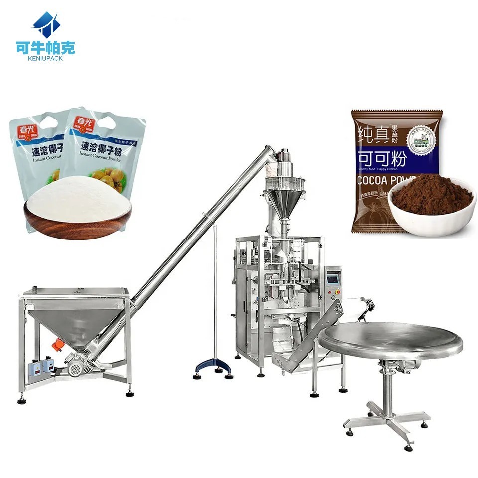 Full Automatic VFFS Cement Detergent Washing Powder Nutrition Powder Packing Machine With 1 Year Warranty