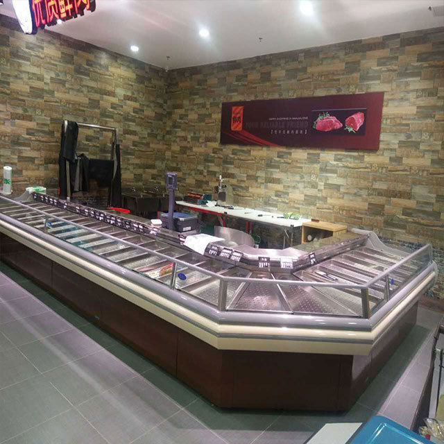 Kenkuhl Commercial Refrigeration Meat Counter Display Butcher Refrigeration Equipment Seafood Display Counter 2600mm