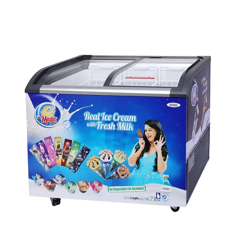 Kenkuhl ice cream display freezers  gelato curved glass top chest freezer showcase