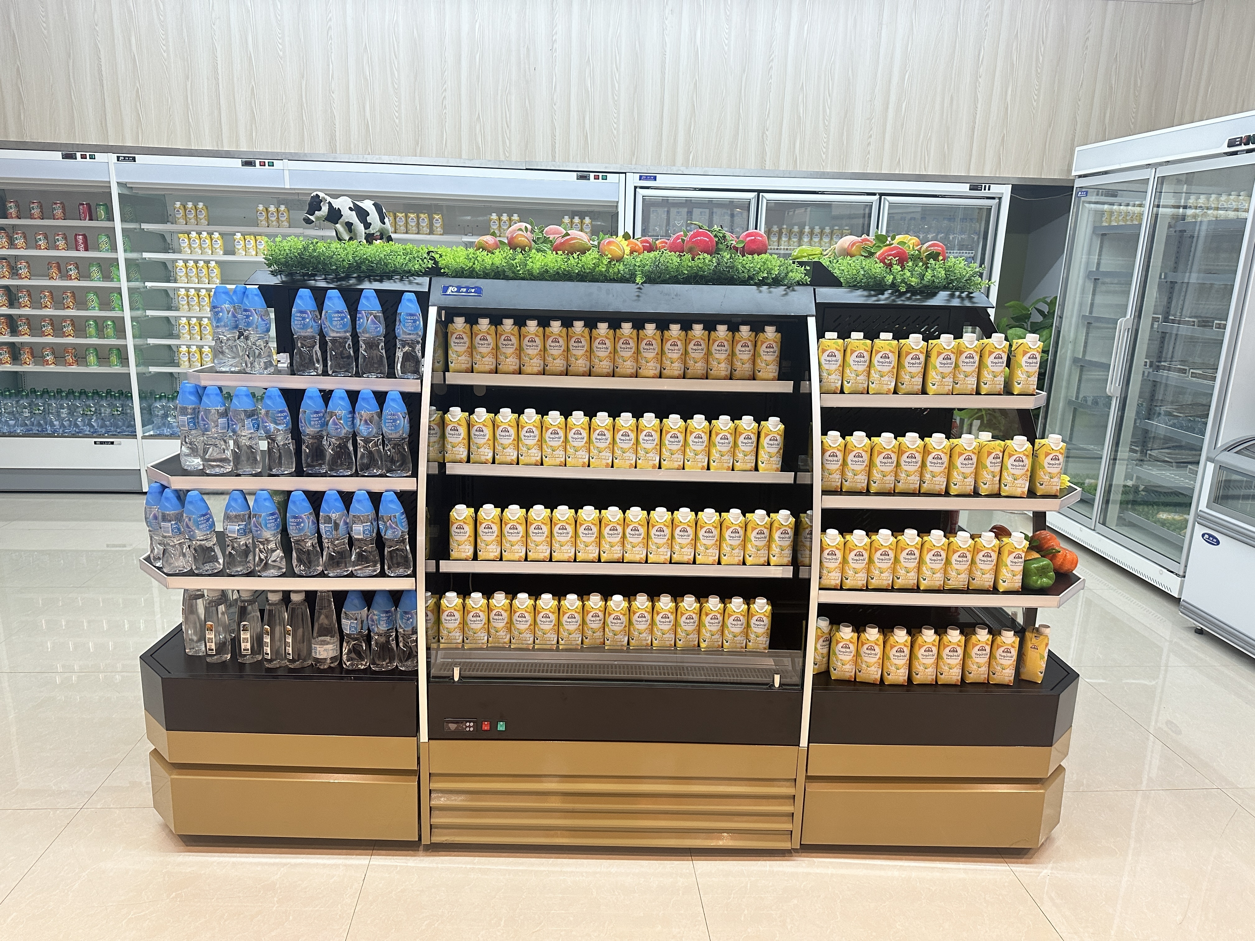 Kenkuhl Athena Group Supermarket Open Vertical Round Display Commercial Island Refrigeration