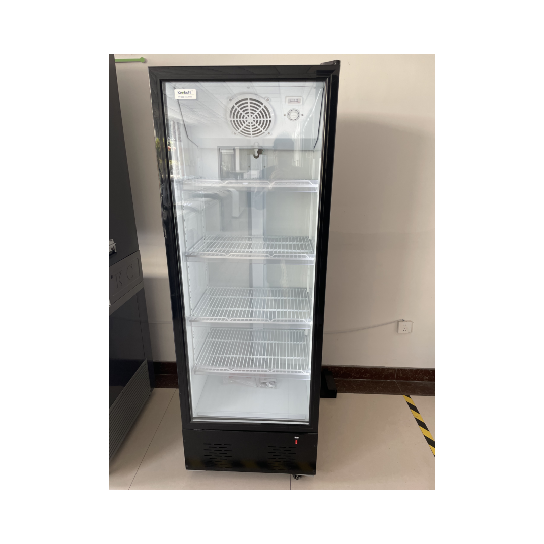 Kenkuhl commercial beverage upright showcase refrigerator fan cooling visi cooler display vertical fridge chiller