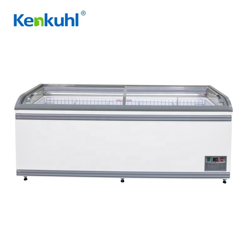 Kenkuhl ZP21 glass door island display freezer supermarket freezer for frozen food