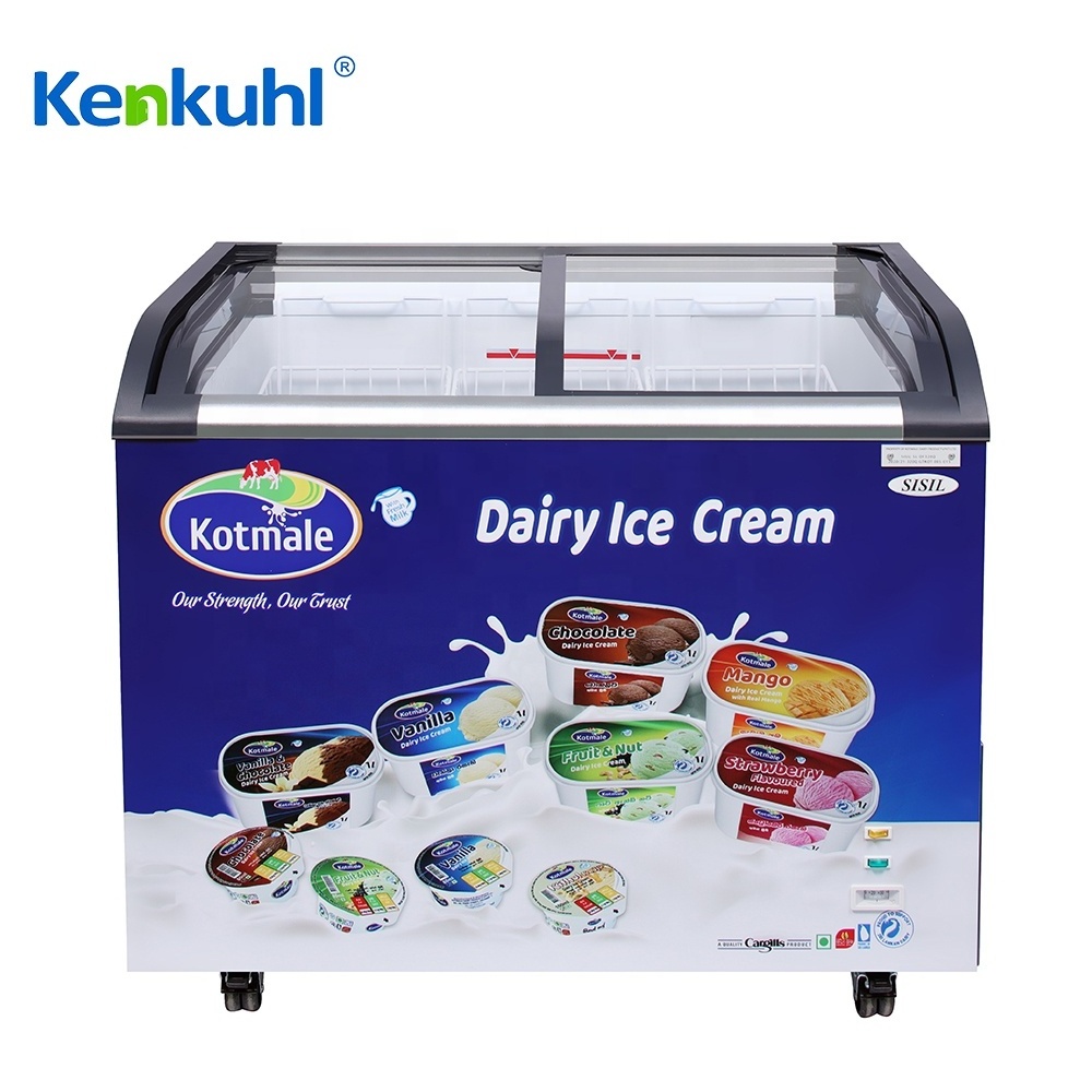 Kenkuhl ice cream display freezers  gelato curved glass top chest freezer showcase