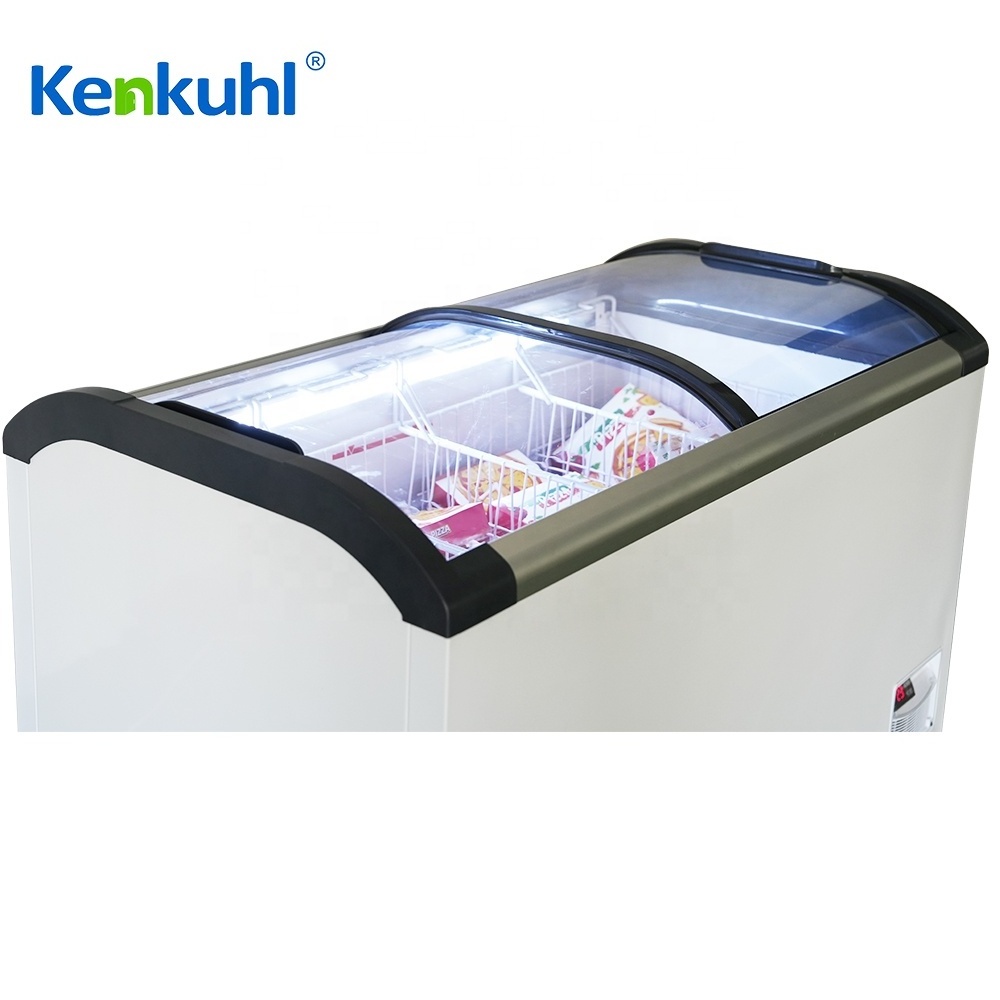 Kenkuhl double curved glass door commercial freezer supermarket ice cream freezer