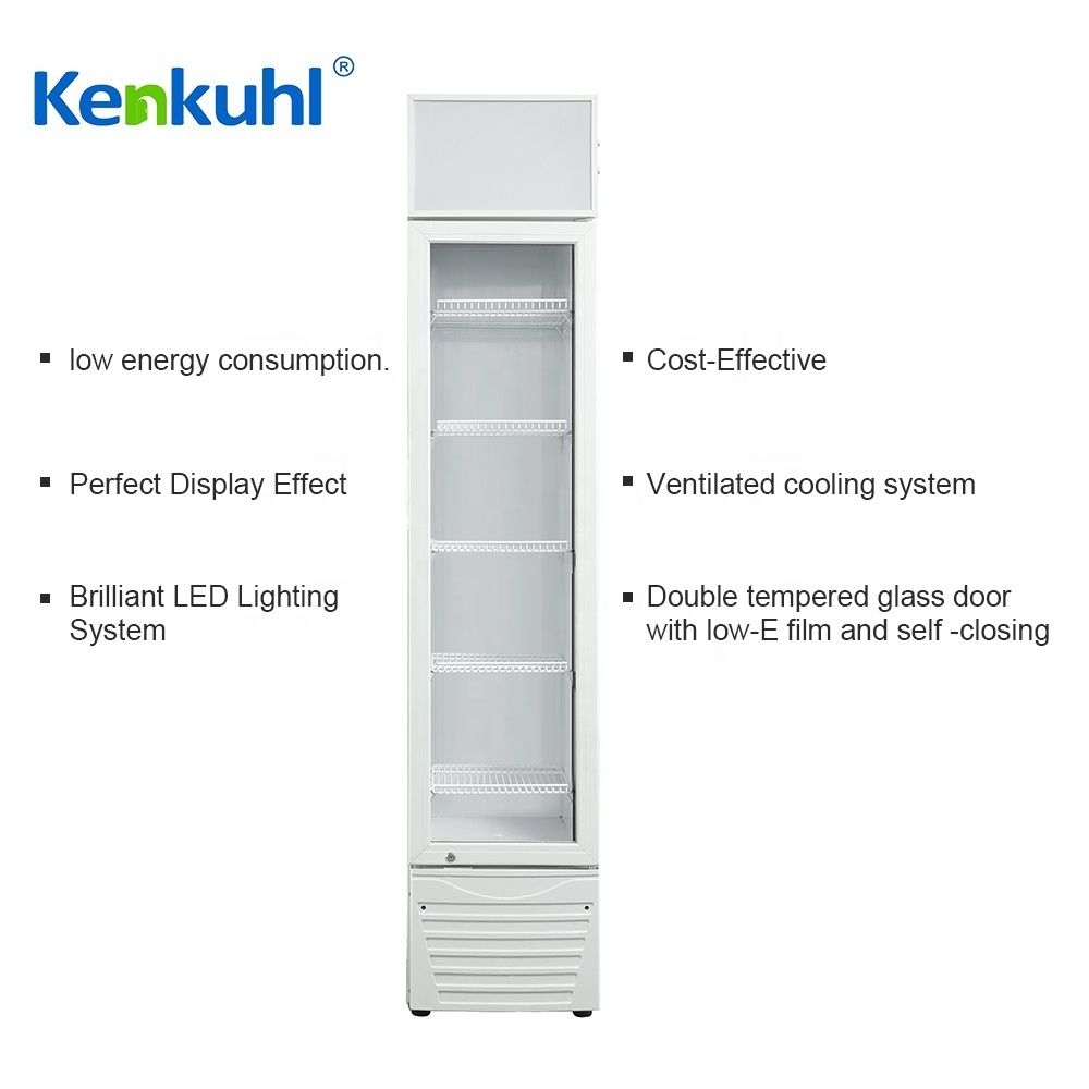 Kenkuhl commercial slim fridge display commercial upright freezer/chiller custom commercial beverage fridge