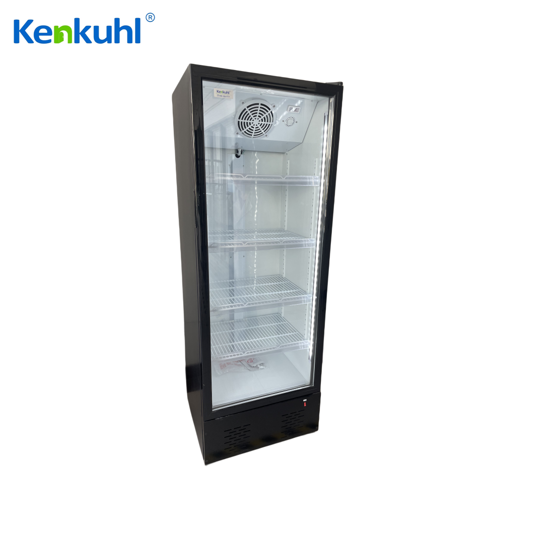 Kenkuhl commercial beverage upright showcase refrigerator fan cooling visi cooler display vertical fridge chiller