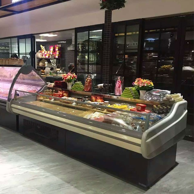 Kenkuhl Commercial Refrigeration Meat Counter Display Butcher Refrigeration Equipment Seafood Display Counter 2600mm