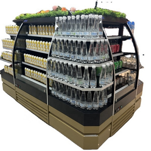 Kenkuhl Athena Group Supermarket Open Vertical Round Display Commercial Island Refrigeration