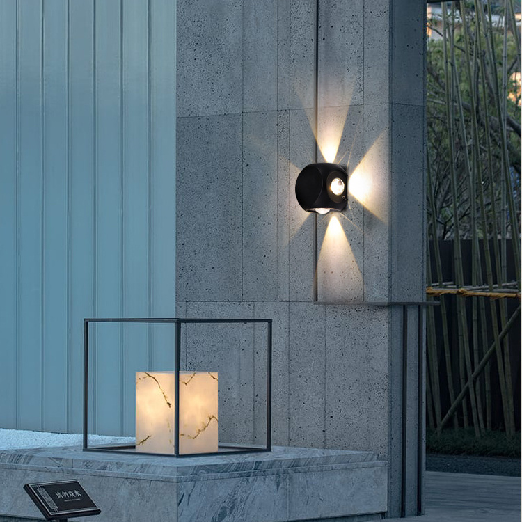 Sensor Porch IP54 Aluminum Outdoor Large Adjustable 2 Light Wall Sconce