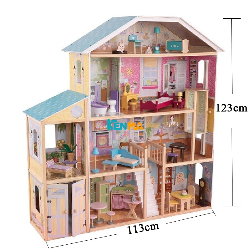 Big Doll House Accessories Pretend Play Toy Educational Wooden Toys