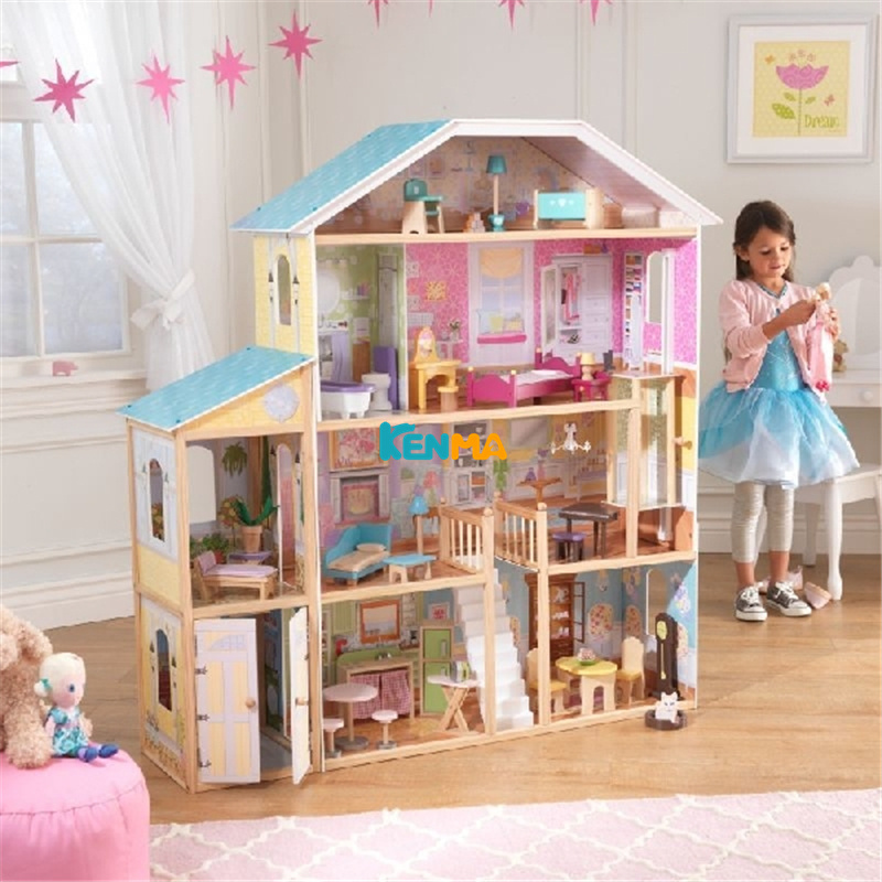 Big Doll House Accessories Pretend Play Toy Educational Wooden Toys