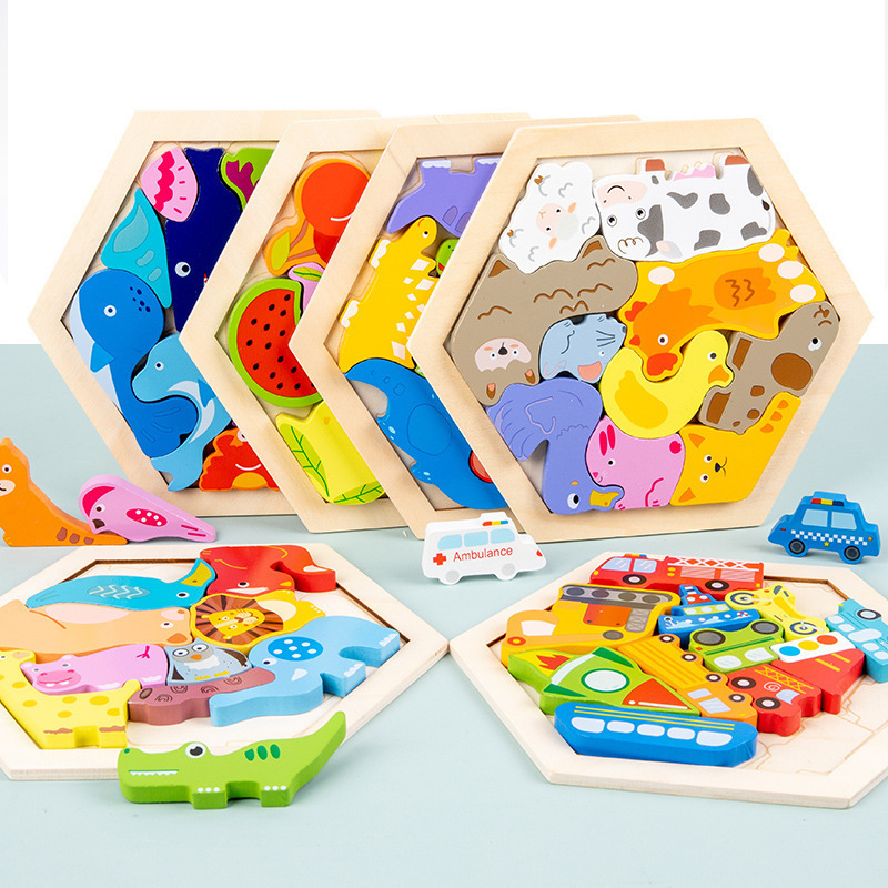 Wooden 3D Jigsaw Puzzle Educational Toys Creative Puzzles Baby Products