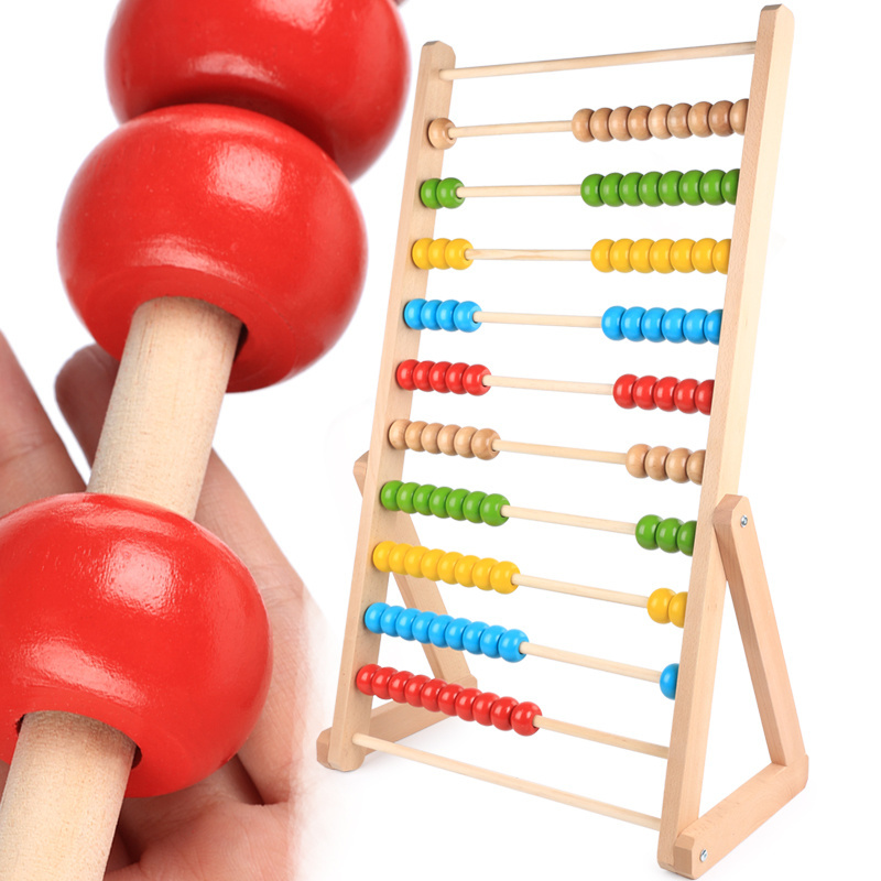 Big Rainbow Wooden Abacus Counting Frame Educational Toys