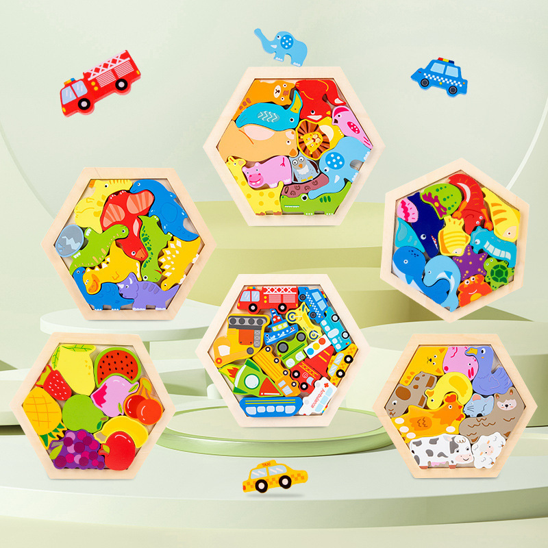 Wooden 3D Jigsaw Puzzle Educational Toys Creative Puzzles Baby Products