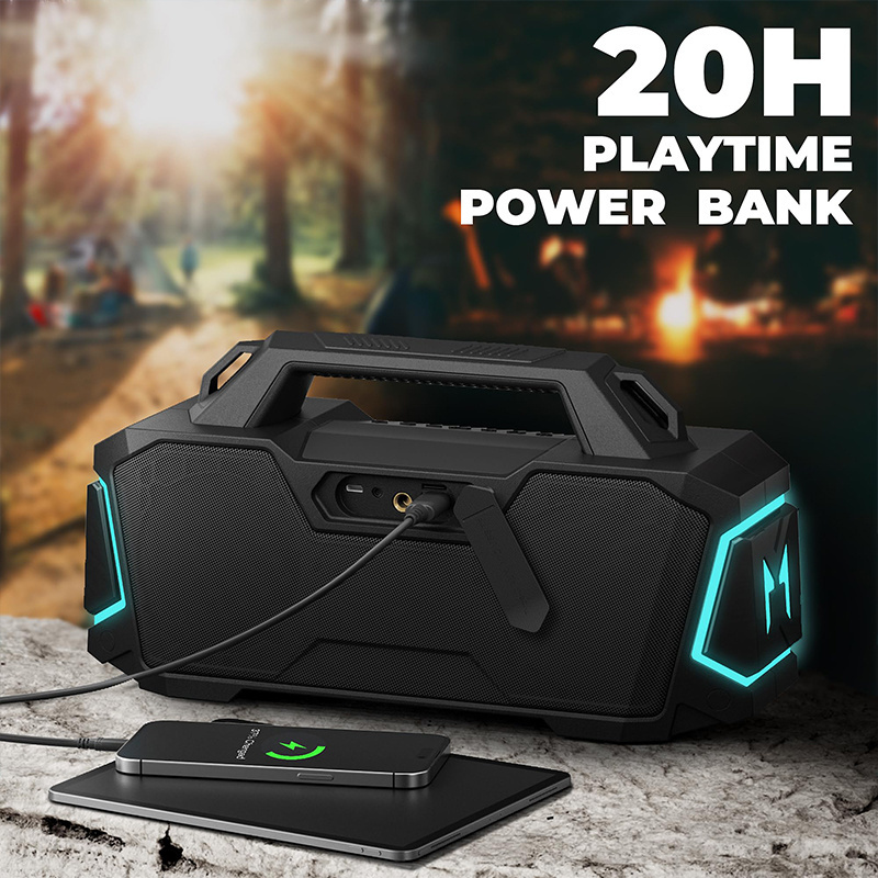 FANSBE IPX6 Waterproof Heavy Deep Bass Power Bank Hi-Fi Bluetooth Party DJ 120w Powered Speakers Subwoofers Sound Box