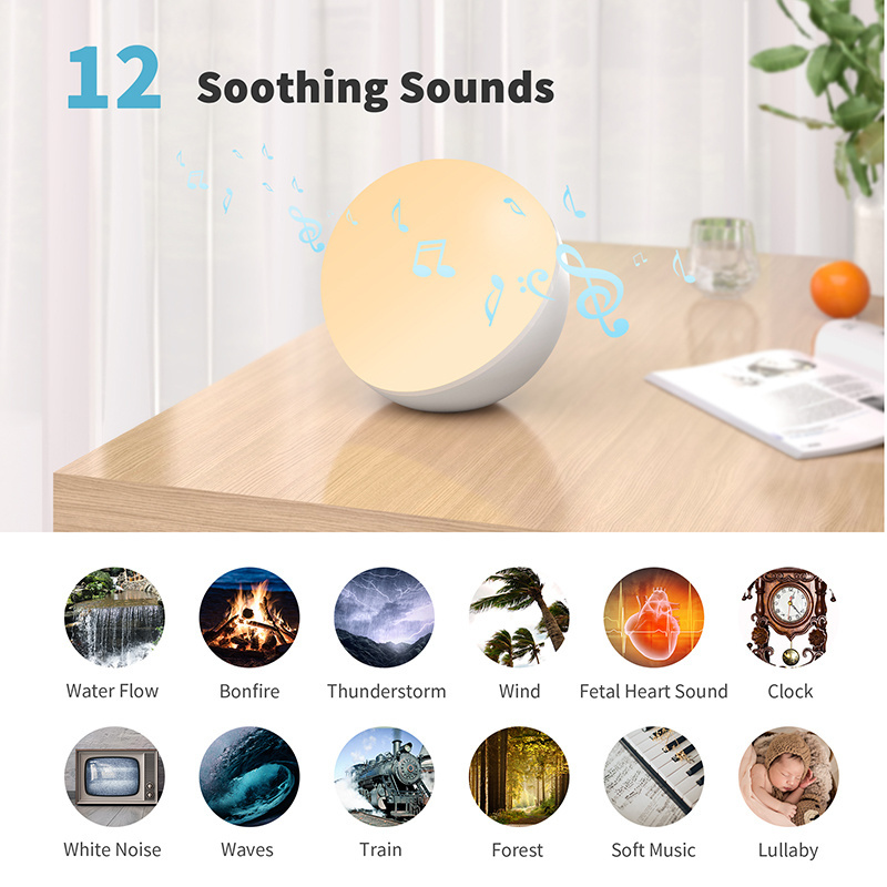 FANSBE Colorful Night Light Bluetooth Speaker Rechargeable Portable Wholesale White Noise Machine For Baby