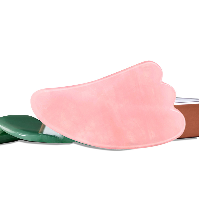 Hand-held Gua Sha Board Pink Body Face Massager Stone Rose Jade Guasha Gift Custom Logo Beauty Face Gua Sha Stone Massage Tool