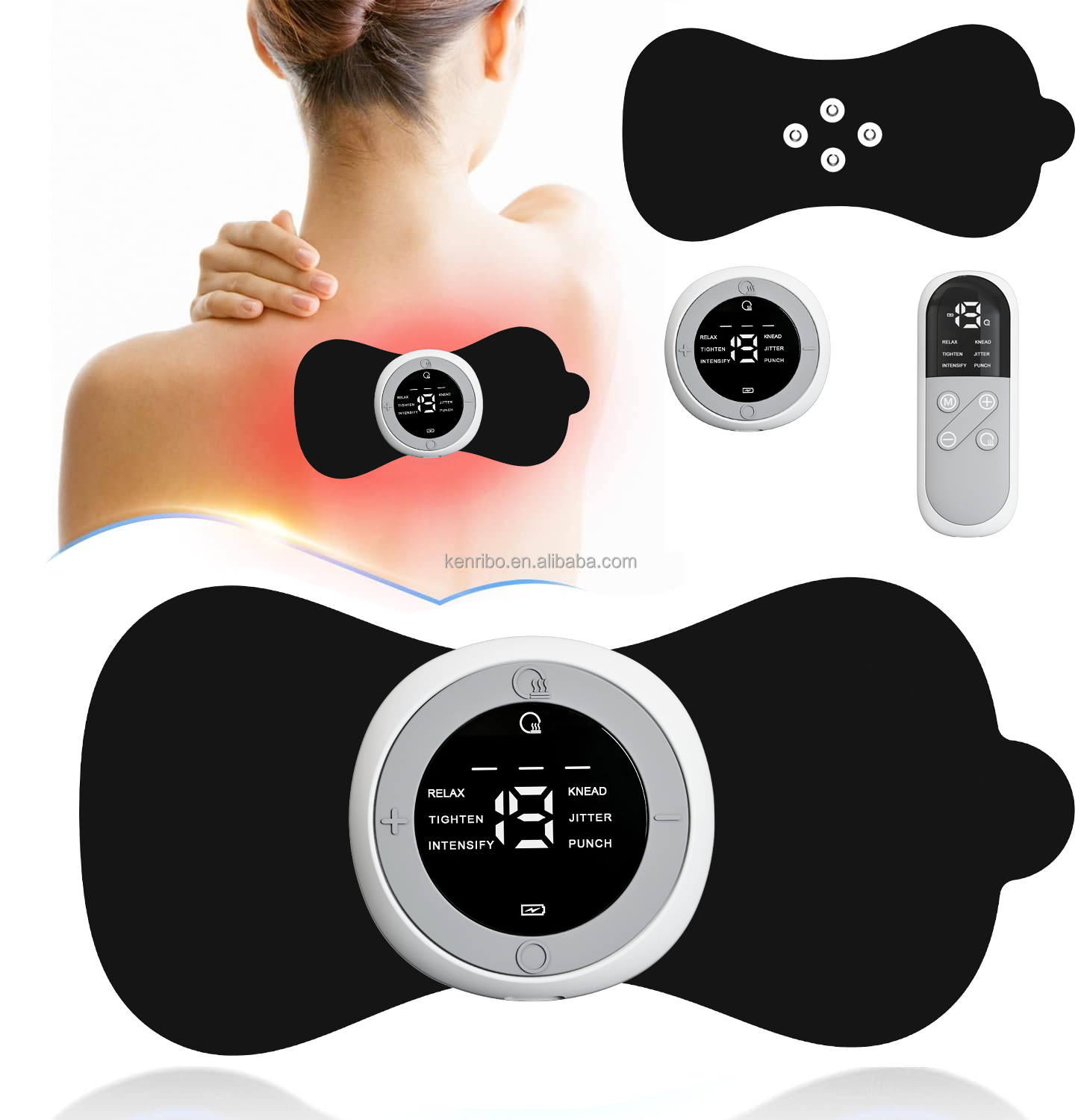 Smart portable wireless tens ems massager with remote control for body health care ems muscle stimulator mini tens massager