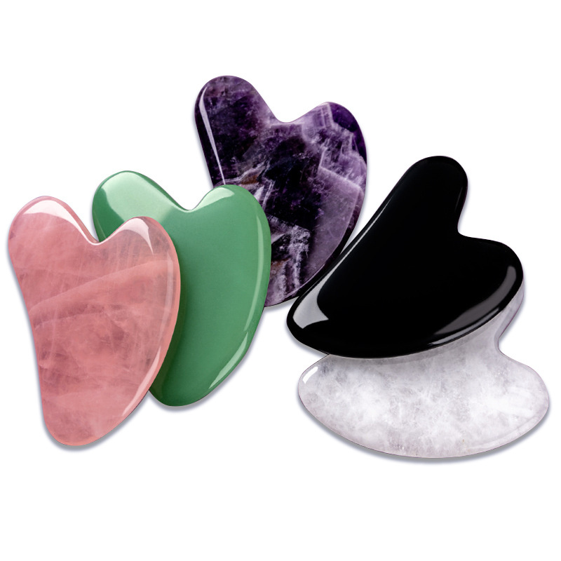 Hand-held Gua Sha Board Pink Body Face Massager Stone Rose Jade Guasha Gift Custom Logo Beauty Face Gua Sha Stone Massage Tool