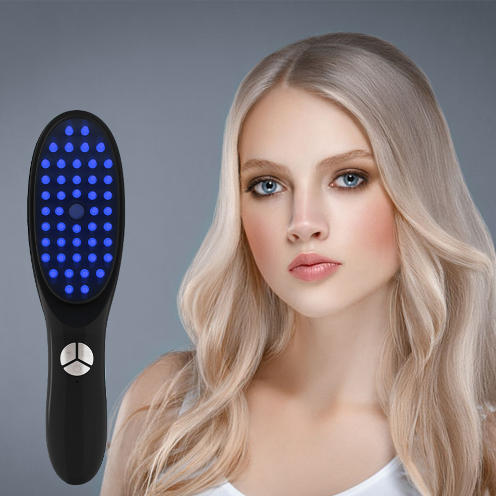 EMS Red light Vibrating electric stainless steel head massage comb laser massage hair comb with sprayer for hair loss