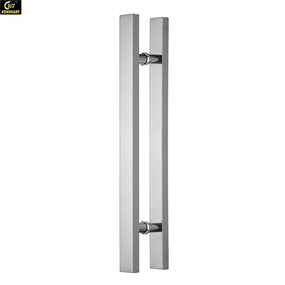 Modern Square Push Pull Back to Back Mounting Main Metal Wood Glass Door Stainless Steel H-Type Entrance Door Handle