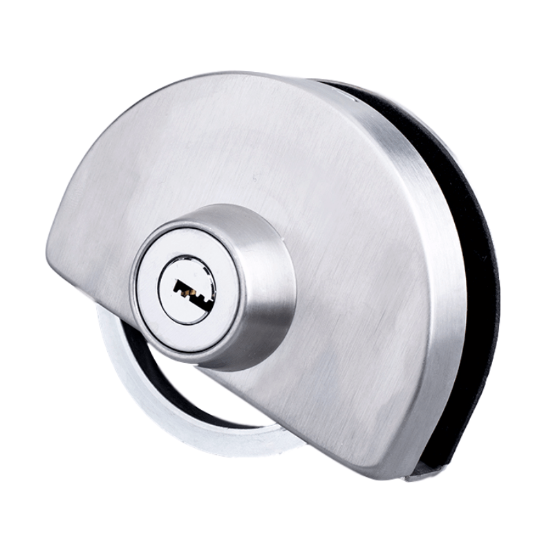 Kensharp Satin Stainless Steel 304 Double Semicircular Glass Hardware Door Lock Frameless Glass Sliding Door Locks