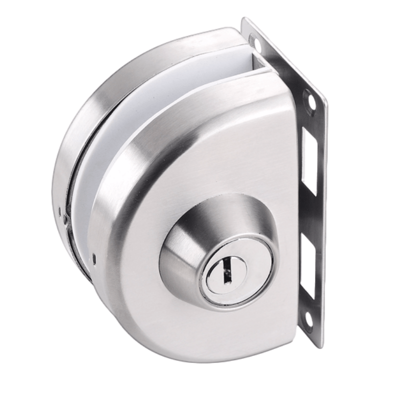 Kensharp Satin Stainless Steel 304 Double Semicircular Glass Hardware Door Lock Frameless Glass Sliding Door Locks