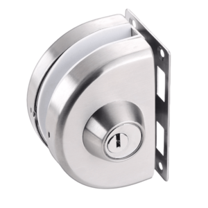 Kensharp Satin Stainless Steel 304 Double Semicircular Glass Hardware Door Lock Frameless Glass Sliding Door Locks