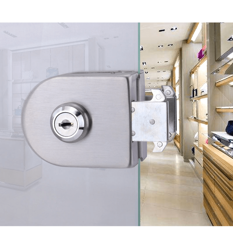 Kensharp Polish Stainless Steel Sliding Door Lock Bathroom Glass Door Center Latch Lock