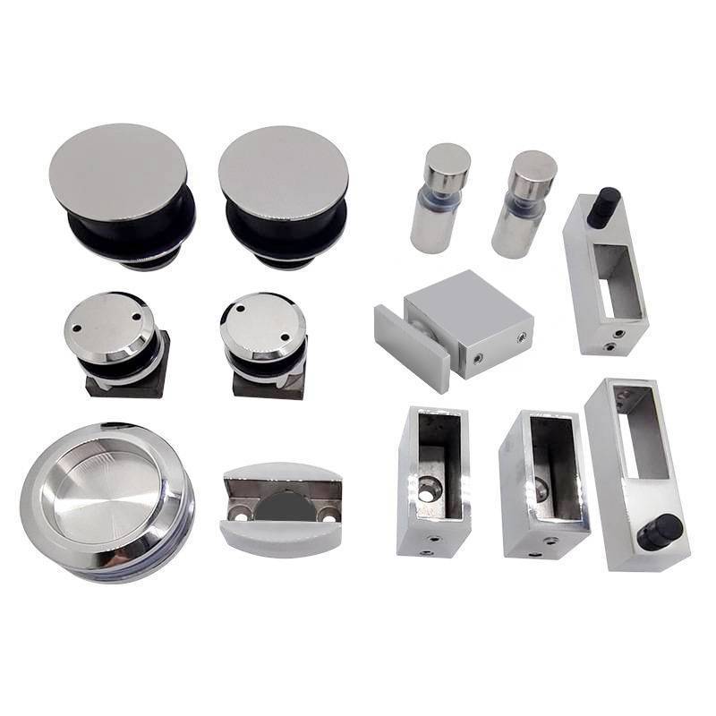 Square Pipe Stainless Steel Frameless Shower Room Enclosure Glass Slider Kit Fitting Shower Sliding Glass Door Hardware