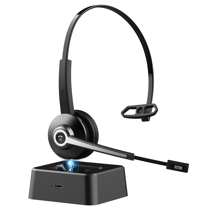 high quality Professional BT-681 Single Ear Wireless Bluetooth Noise Cancelling Call Center Trucker Headset With dongle For PC