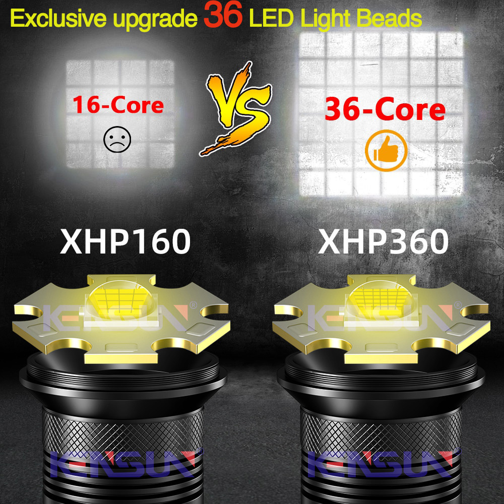 2022 Latest Super Bright 100000 Lumens Exclusive 36*LED Light Beads Dual Color COB Side Light Charge Flashlight LED Torch Light