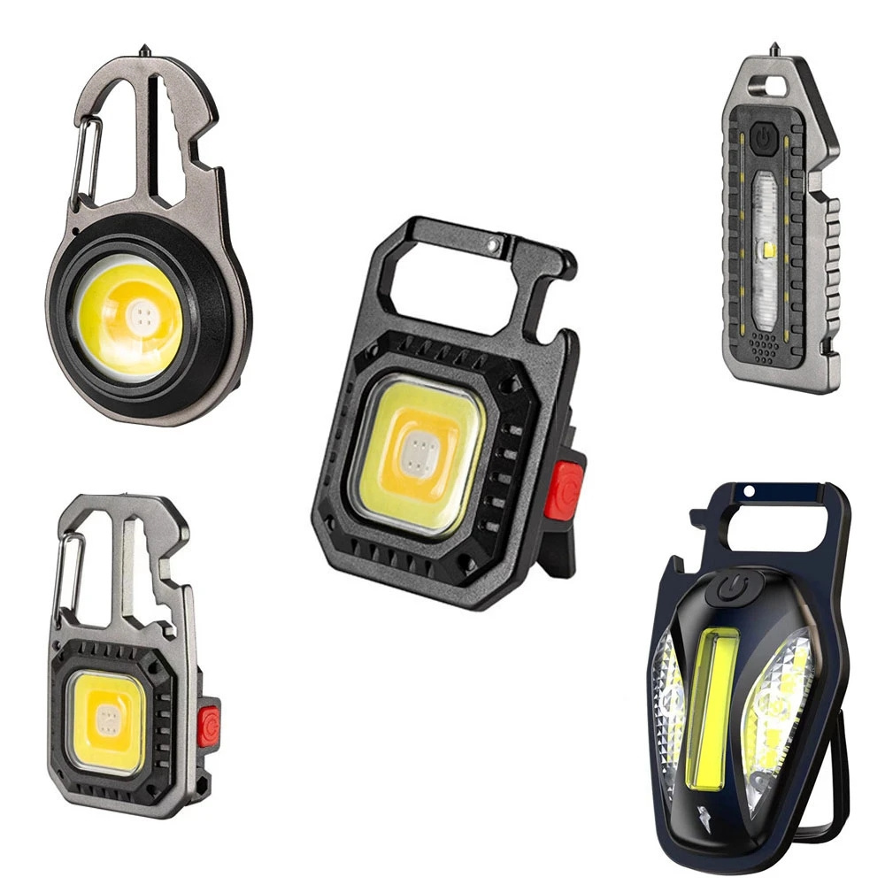 Mini Portable Work Light Pocket Flashlight Keychain Usb Rechargeable Outdoor Camping Small Light Bottle Opener Led Flashlight