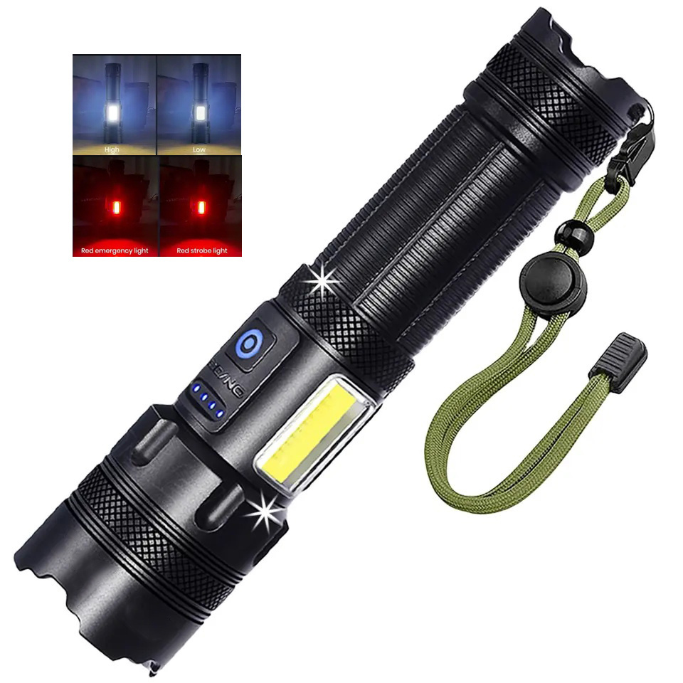 Hot Sale Super Bright 7 Lighting Modes Xhp160 Cob Hand Flashlight Waterproof Usb Rechargeable Led Flashlight Torch Light