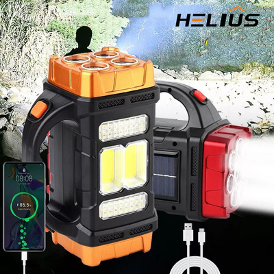 Powerful Solar LED Flashlight With COB Work Light 4 Gear USB Rechargeable Torch Light Waterproof Solar Light for Outdoor Camping