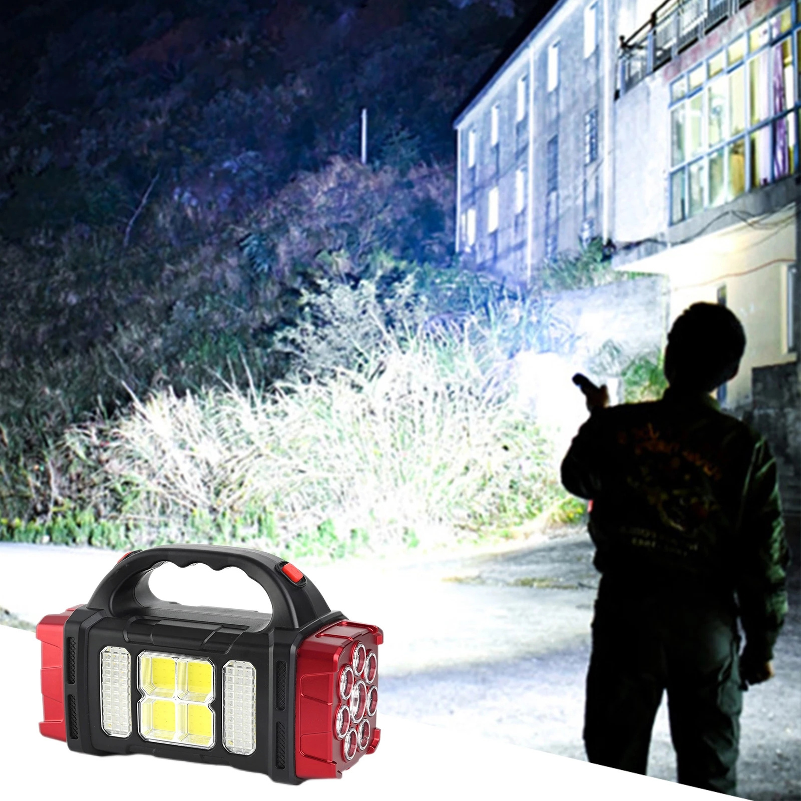 Powerful Solar LED Flashlight With COB Work Light 4 Gear USB Rechargeable Torch Light Waterproof Solar Light for Outdoor Camping