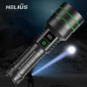 Helius New Ultra Long Distance High Power USB Rechargeable Strong Light Outdoor Portable Lantern Waterproof LED Flashlight