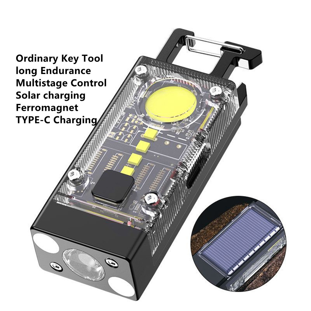 2023 New High quality Wholesale Outdoor USB Mini Keychain Light COB Work Car Repair Home Emergency Night Light Flashlight