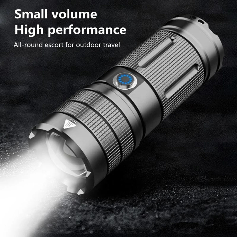 Helius Strong Long-range Outdoor Rechargeable High-power Battery-charged Portable Light Zoom White Laser Super Bright Flashlight