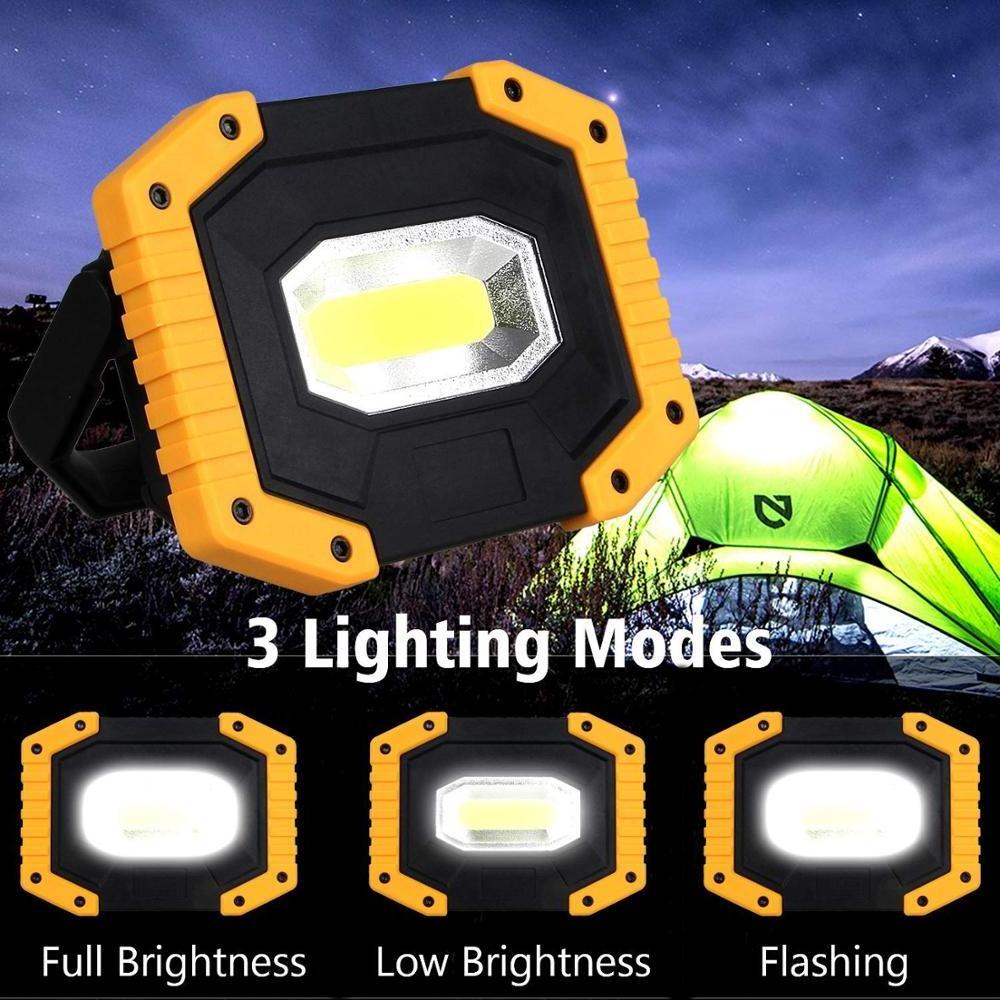 Handled 30W Outdoor Emergency Rechargeable Mini Portable Led Work Floodlight, Best COB LED Lamp Security Spotlight Working Light