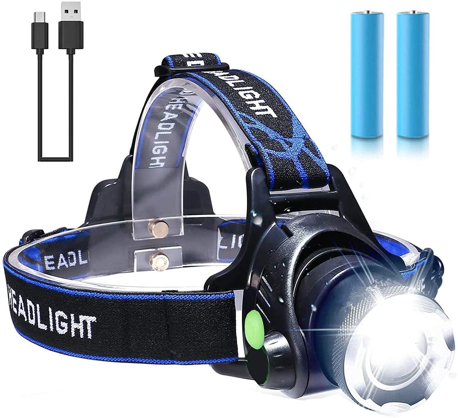 Hot Selling High Power Cheap Mini Rechargeable Head Lamp Light Torch Flashlight Led Headlights Headlamps