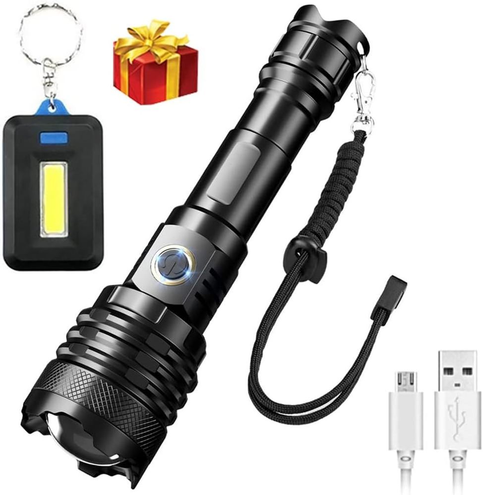 Helius Super Bright 30000 High Lumen XHP160.2 LED 5 Mode IPX67 Waterproof Torch  Type-C Rapid Rechargeable Flashlight